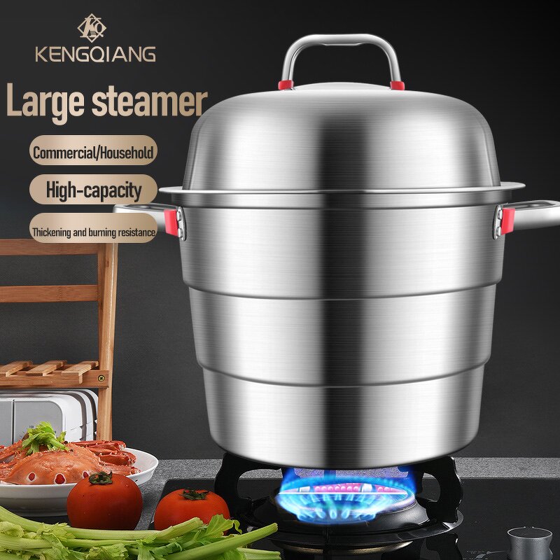 Kitchen Pot Manufacturer - OEM/ODM High Quality Stainless Steel Steamer Three-Layer with Lid