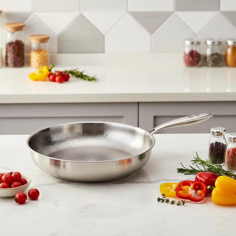 Titanium Pan Manufacturer - OEM/ODM Pure Titanium Hammered Non-stick Skillet for Induction