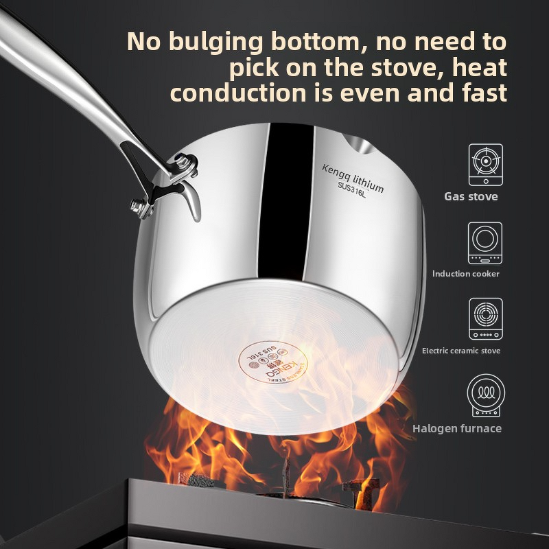 Snow Pan Manufacturer - OEM/ODM 316 Stainless Steel Non-stick Saucepan Depth Soup Pot