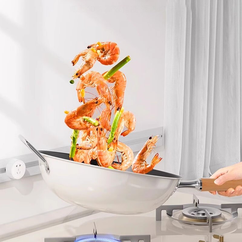 Cooking Wok Factory - OEM/ODM Stainless Steel Nonstick with Glass Cover Kitchen Set