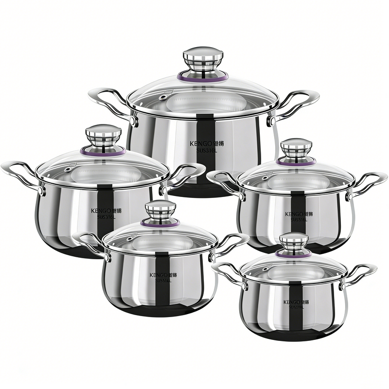 Soup Pot Factory - OEM/ODM Household Large Capacity Induction Cookware Non-stick Pot Set