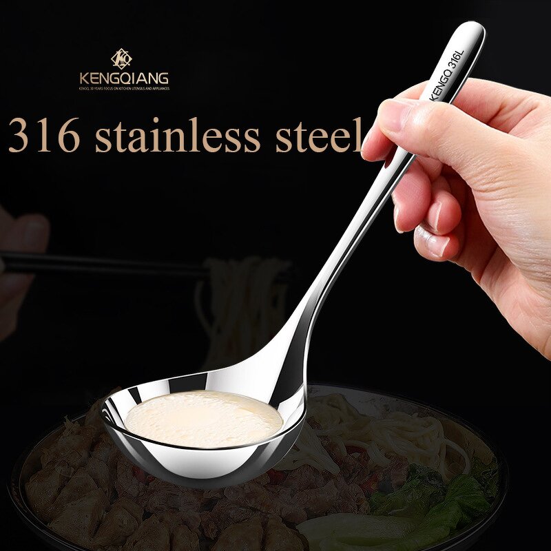 Soup Ladle Manufacturer - OEM/ODM Kitchen Accessories 316 Stainless Steel Slotted Spoon