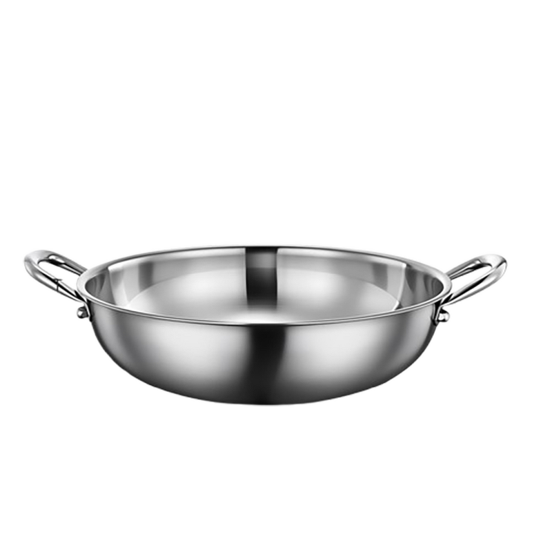 Wok Manufacturer - OEM/ODM 316 Stainless Steel 32/34cm Modern with Glass Cover