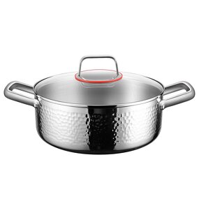Soup Pot Factory - OEM/ODM European Hammer Pattern 316 Multi-functional Hot Pot for Gas