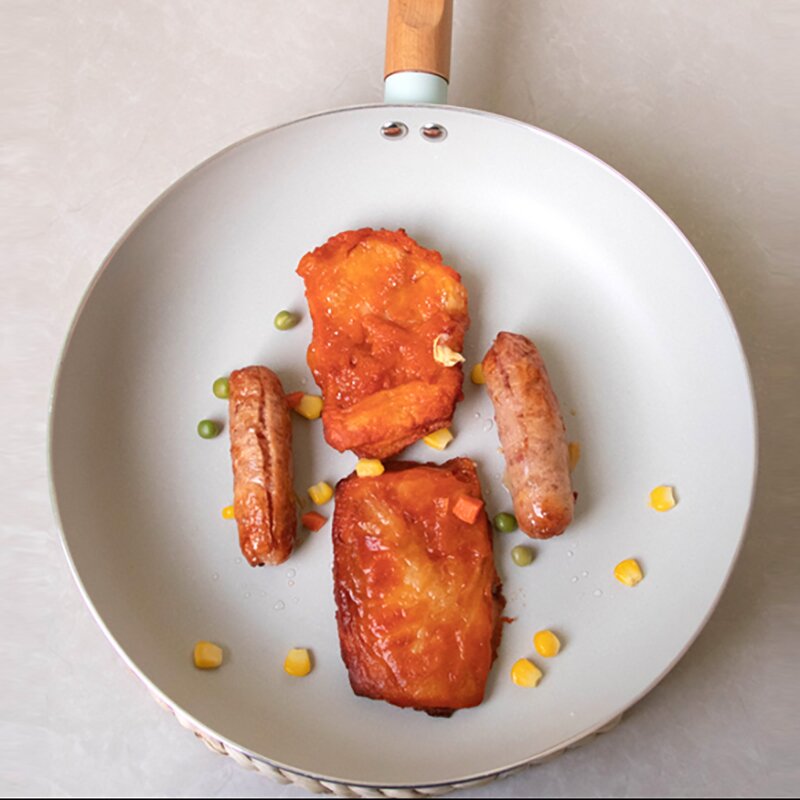 Frying Pan Factory - OEM/ODM High Quality Aluminium Alloy Egg Frying Pan Wooden Handle