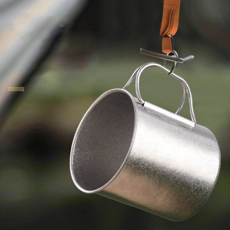 Titanium Tumbler Factory - OEM/ODM Custom Logo Pure Titanium Handle Lid 6-12 Hours Thermal