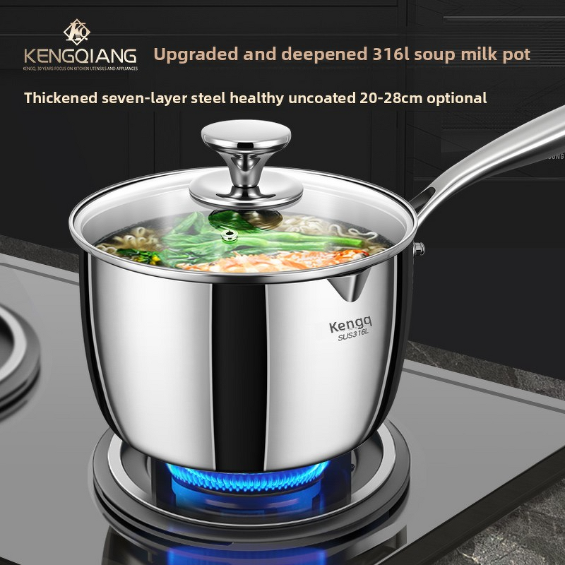 Snow Pan Manufacturer - OEM/ODM 316 Stainless Steel Non-stick Saucepan Depth Soup Pot