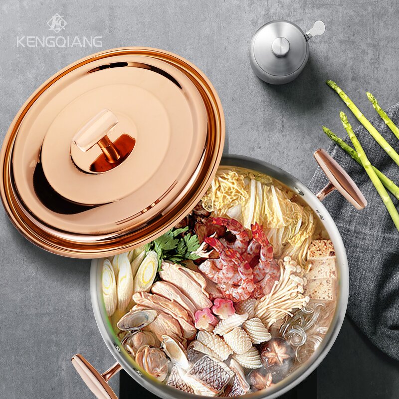 Hot Pot Factory - OEM/ODM Factory Selling 304 Stainless Steel Rose Golden Hotpot Pot