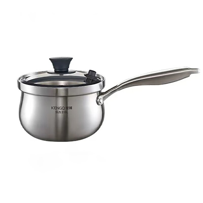 Soup Pot Factory - OEM/ODM 316 Stainless Steel Anti-Scald Glass Lid for Coffee Butter