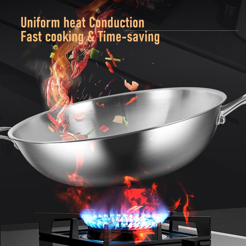 Wok Factory - OEM/ODM Restaurant Hotel Large Steel Wok for Gas Induction Cook