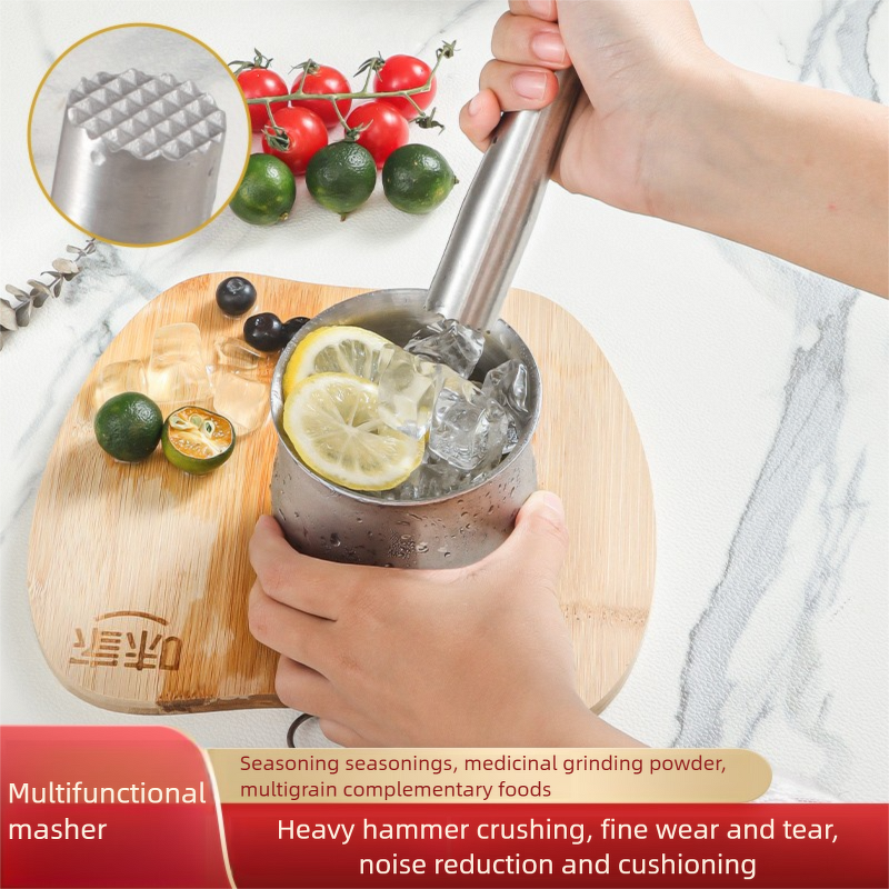 Kitchen Tools Set Manufacturer - OEM/ODM Stainless Steel Rounded Mortal Pestle Spices Grinder