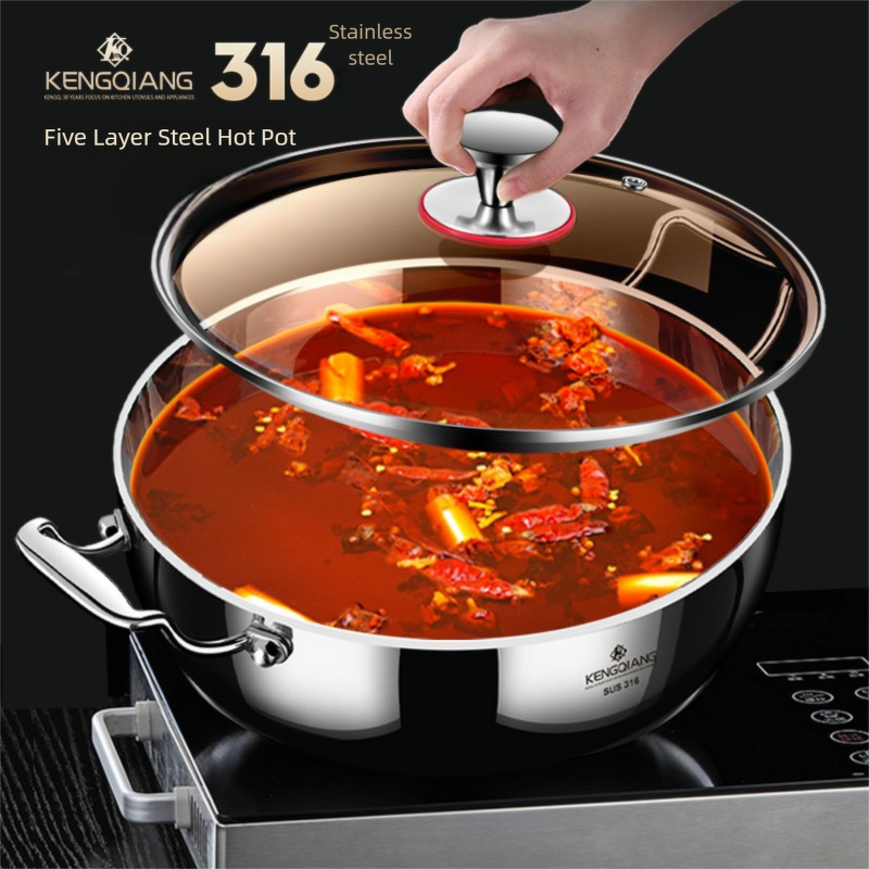 Stock Pot Factory - OEM/ODM 24cm Stainless Steel Large with Glass Lid Double Handle
