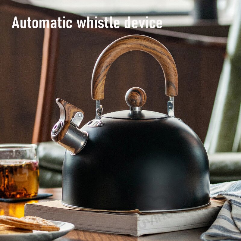 Automatic Whistle Kettle Manufacturer - OEM/ODM Stainless Steel 3.0L Black for Gas Induction