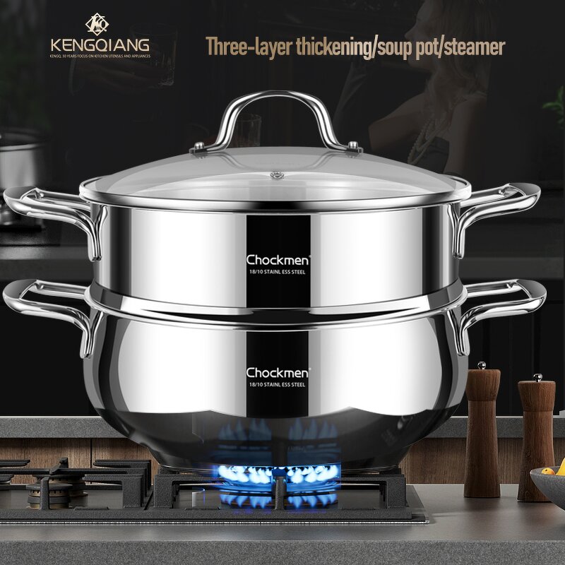 Cooking Steamer Factory - OEM/ODM Wholesale High Quality 2 Layers Stainless Steel Steamer