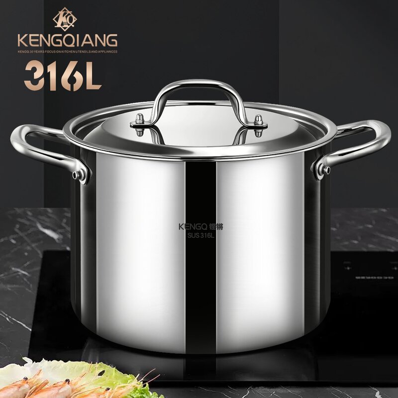 Stock Pot Factory - OEM/ODM 316 Stainless Steel with Glass Lid Double Ears Dishwasher Safe