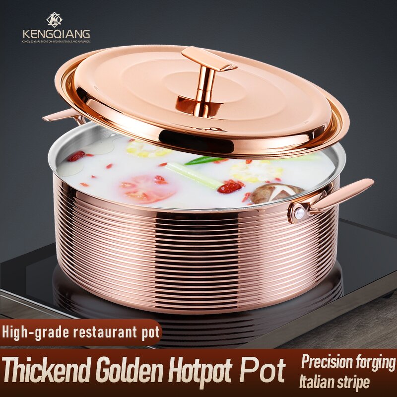 Hot Pot Factory - OEM/ODM Factory Selling 304 Stainless Steel Rose Golden Hotpot Pot