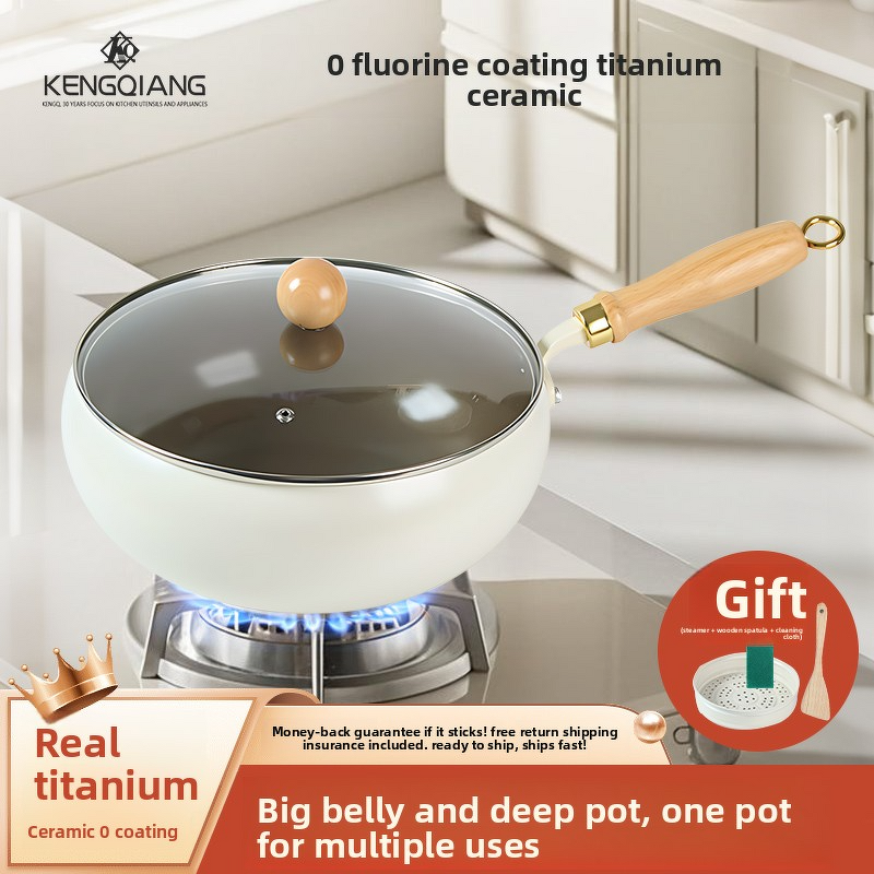 Frying Pan Manufacturer - OEM/ODM 316 Stainless Steel Frying Pan Wok with Glass Lid