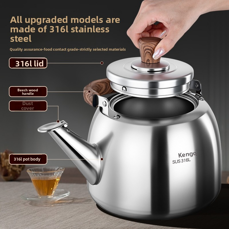 Water Kettle Manufacturer - OEM/ODM 316 Stainless Steel Wood Handle Whistling for Induction