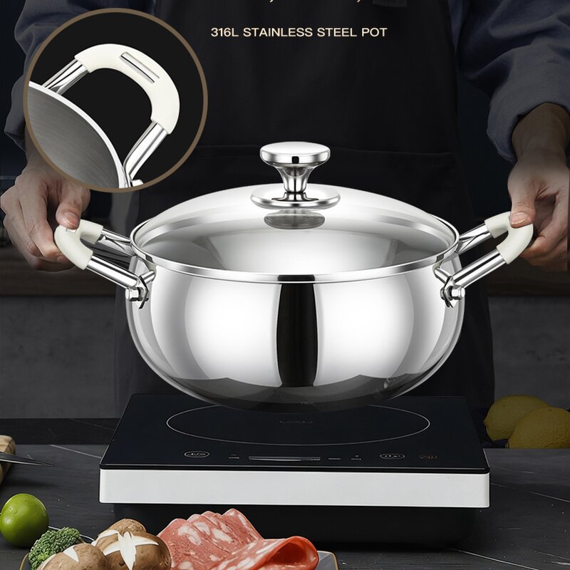 Soup Pot Manufacturer - OEM/ODM 4.5L 316 Stainless Steel Non-stick Cooking Pot Set