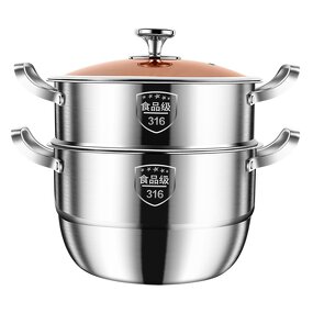 Steamer Set Manufacturer - OEM/ODM 316 Stainless Steel Cooking Set Vegetable Tier Steamers