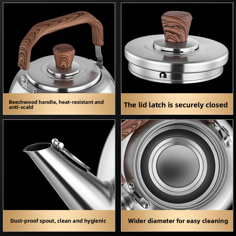 Water Kettle Manufacturer - OEM/ODM 316 Stainless Steel Wood Handle Whistling for Induction