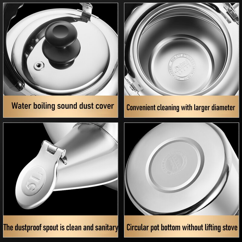 Water Kettle Factory - OEM/ODM New Design 316 Stainless Steel 3/4/5/7L Tea Whistling Kettle