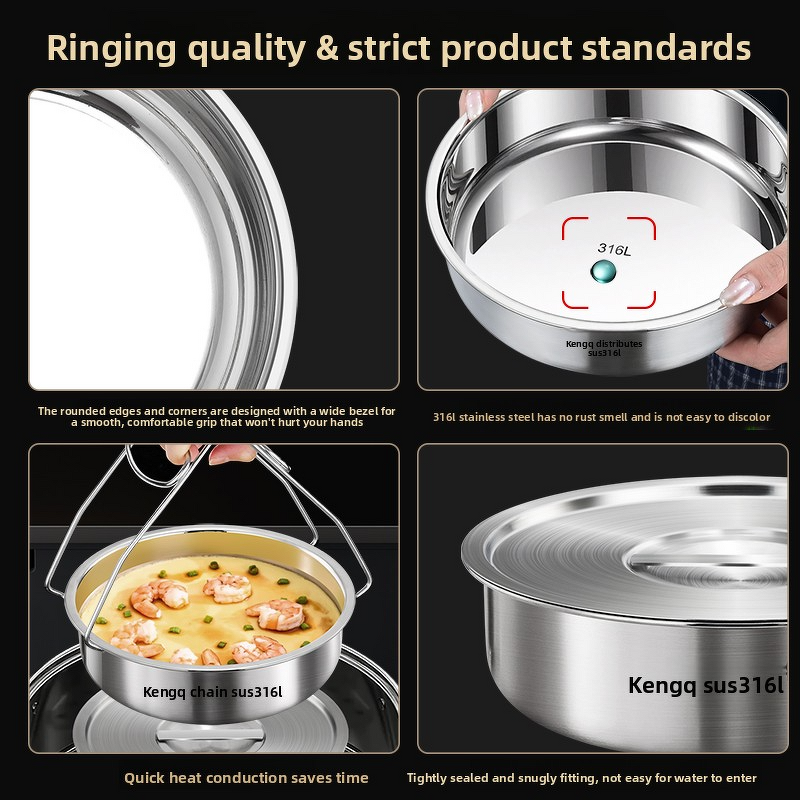 Food Steaming Bowl Manufacturer - OEM/ODM 316 Stainless Steel Portable Bowl for Bakery Salad