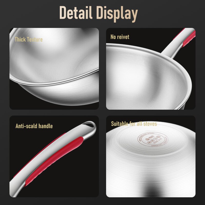 Wok Manufacturer - OEM/ODM Wholesale Household Commercial No Coating Non Stick Wok