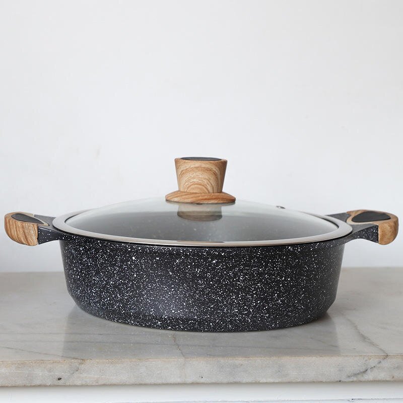 Soup Pot Factory - OEM/ODM High Quality Aluminum Alloy Nonstick Large Soup Pot with Divider