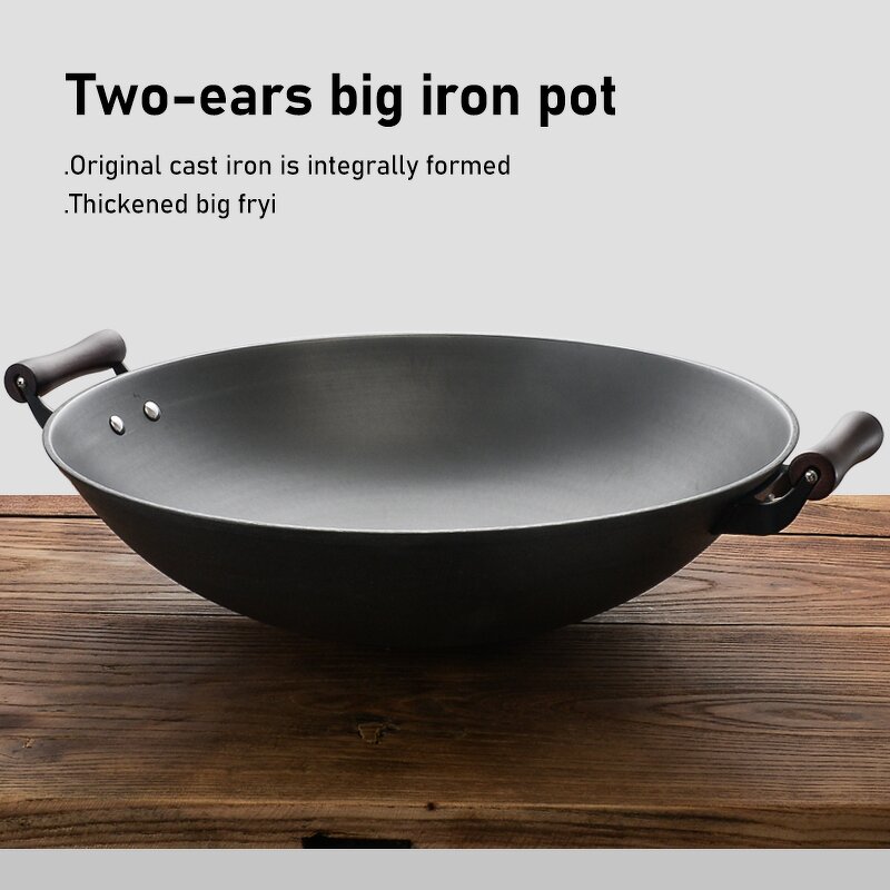 Wok Set Manufacturer - OEM/ODM High Quality Chinese Large Round Cast Iron Uncoated