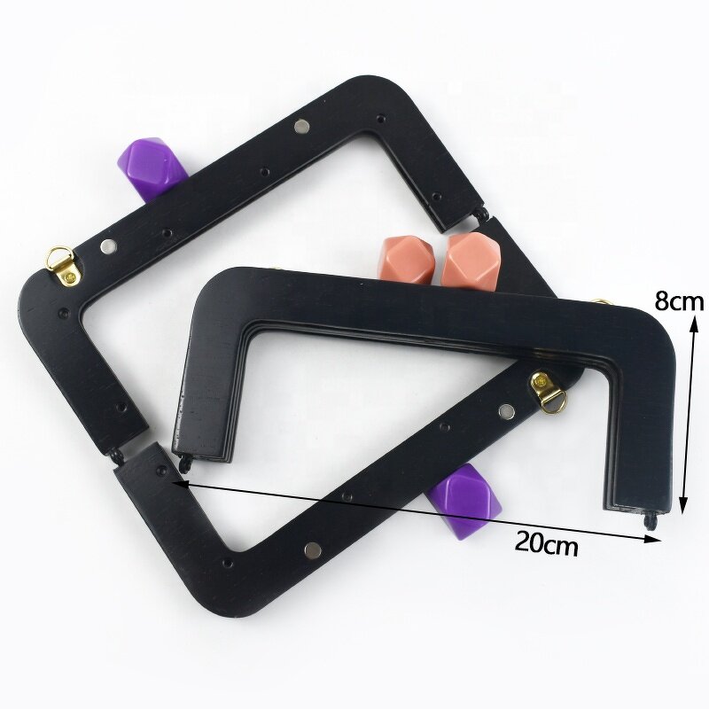 Wallet Frame Factory - OEM/ODM Vintage Black Solid Wood Handle DIY Bag Accessories