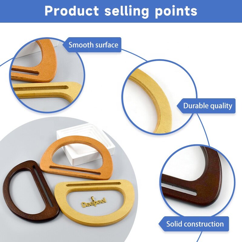 Wooden Bag Handle Factory - OEM/ODM D Ring Antiseptic Wood Handle for Handbag
