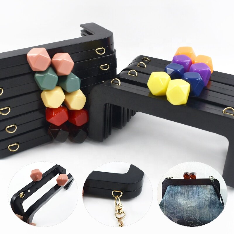 Wallet Frame Factory - OEM/ODM Vintage Black Solid Wood Handle DIY Bag Accessories