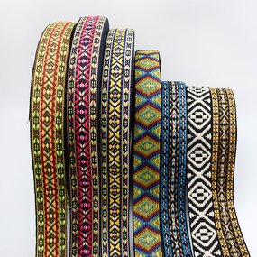 Webbing Manufacturer - OEM/ODM Ethnic Lace Ribbons Jacquard for Bag Straps