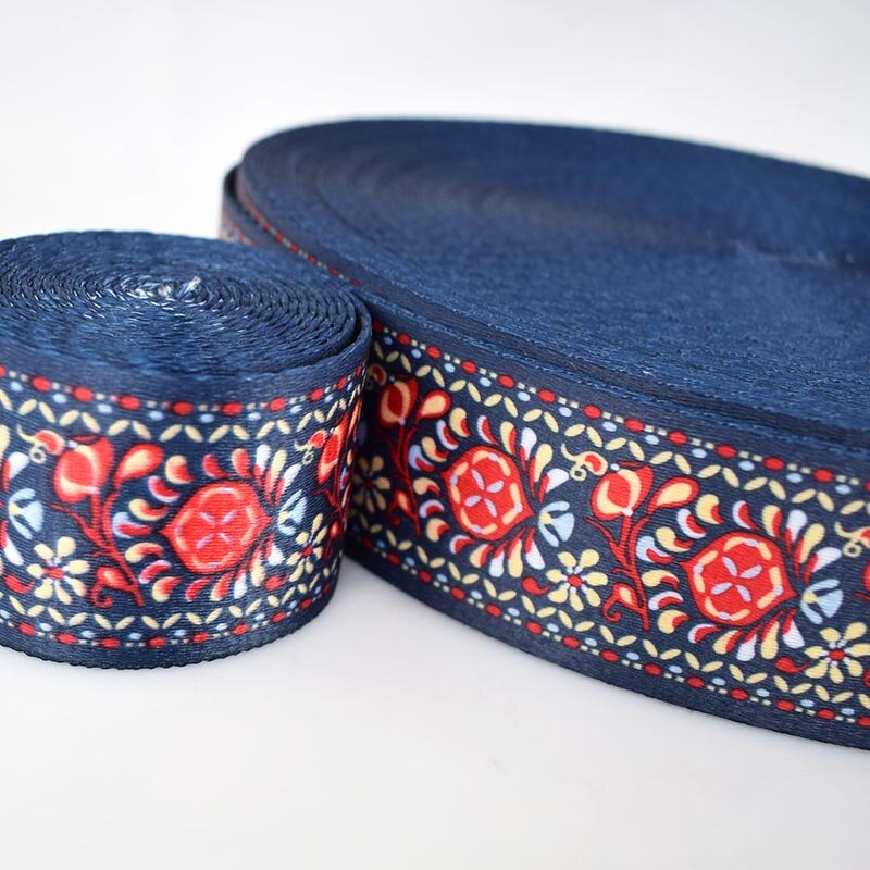 Webbing Ribbon Factory - OEM/ODM Garment Decorative Embroidered Ribbon Cotton 3.8/5cm