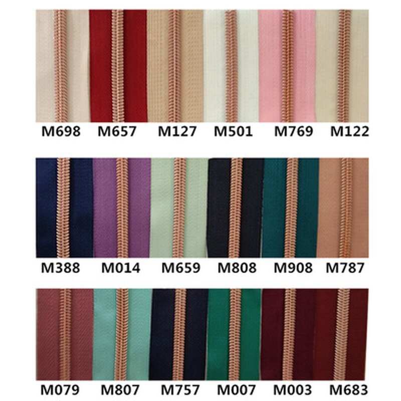 Zipper Factory - OEM/ODM Sewing Rainbow Rose Gold Teeth Nylon Zipper for Garment