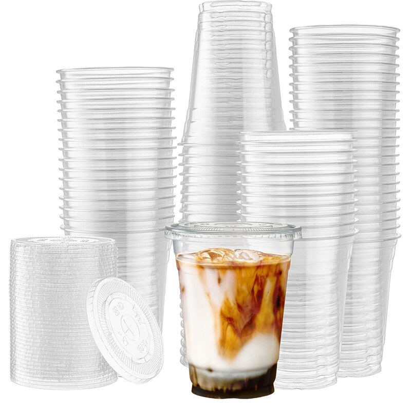 Plastic Cup Factory - OEM Food-grade Clear PET Disposable with Lid Straw