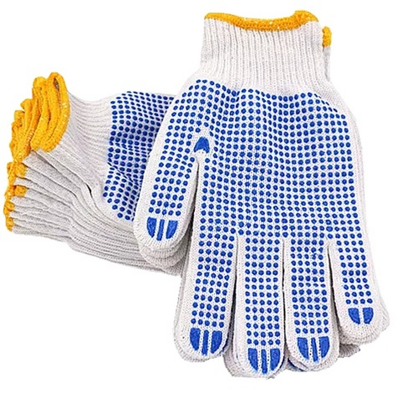 Safety Gloves Manufacturer - Wholesale Cotton Yarn with PVC Dots Knitted