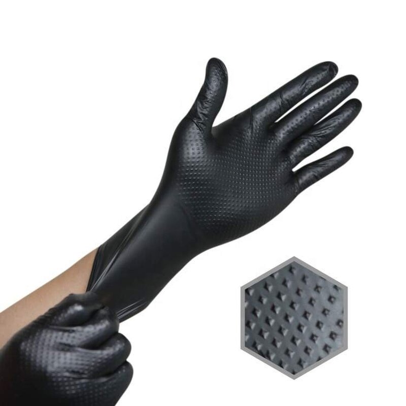 Nitrile Gloves Factory - OEM Heavy Duty Diamond Texture Mechanic Repair