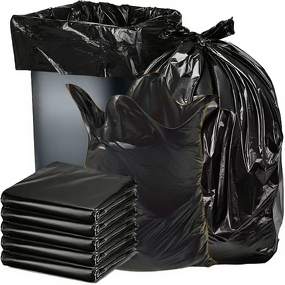 Trash Bags Manufacturer - OEM Large Flat Bottom Black LDPE HDPE Heavy-Duty