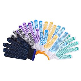 Safety Gloves Manufacturer - Wholesale Cotton Yarn with PVC Dots Knitted