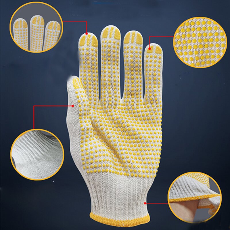 Safety Gloves Manufacturer - Wholesale Cotton Yarn with PVC Dots Knitted