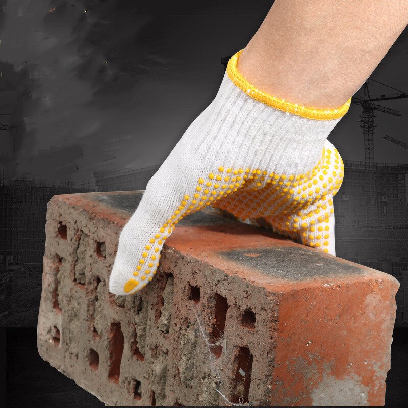 Safety Gloves Manufacturer - Wholesale Cotton Yarn with PVC Dots Knitted