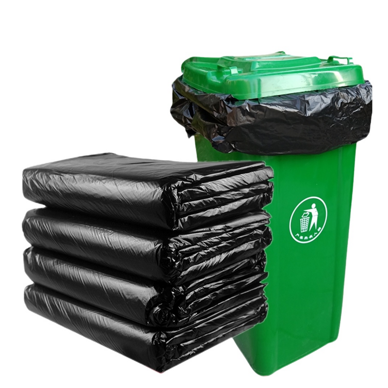 Trash Bags Manufacturer - OEM Large Flat Bottom Black LDPE HDPE Heavy-Duty
