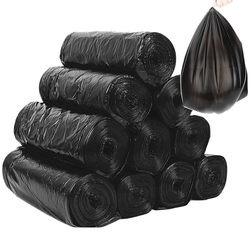 Trash Bags Factory - OEM Heavy-Duty Large Flat Bottom Black LDPE HDPE