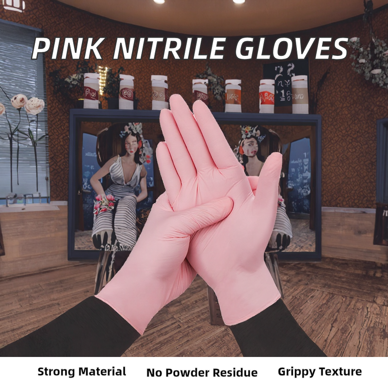 Nitrile Gloves Factory - Wholesale Pink 4mil 6mil 8mil Disposable for Beauty
