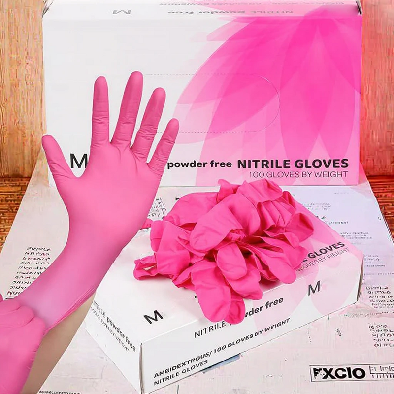 Nitrile Gloves Manufacturer - OEM 9 Inch Pink Powder Free for Salon