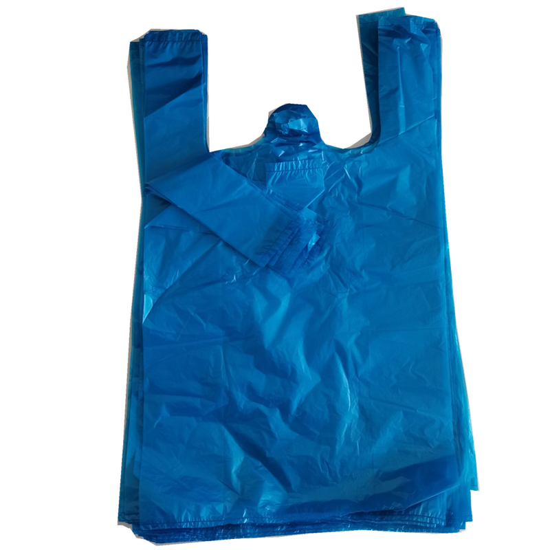 Shopping Bag Manufacturer - Wholesale 100% Recycled PE T-Shirt Blue Custom