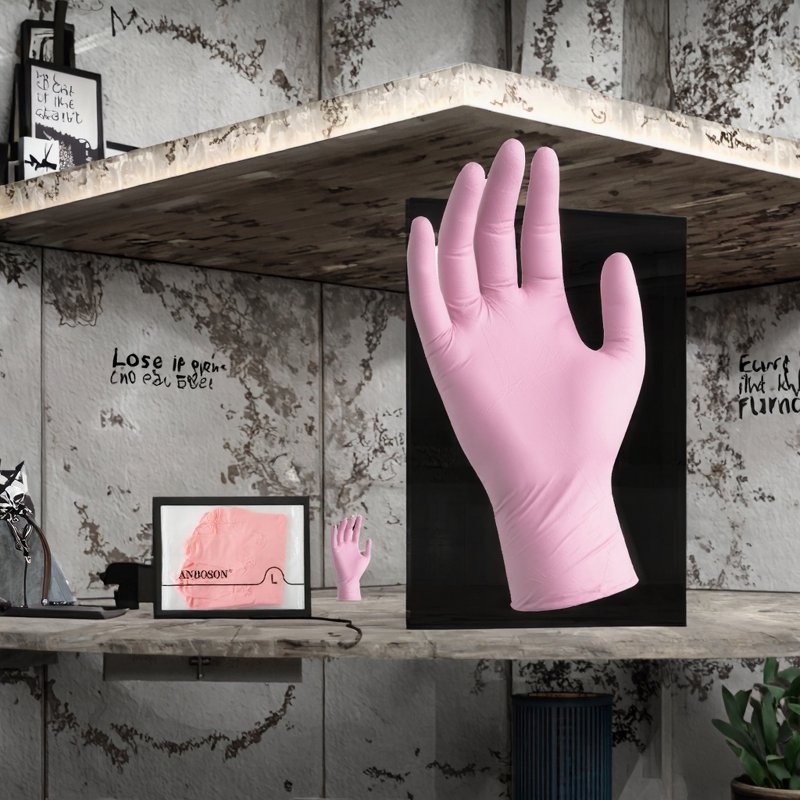 Nitrile Gloves Manufacturer - OEM 9 Inch Pink Powder Free for Salon