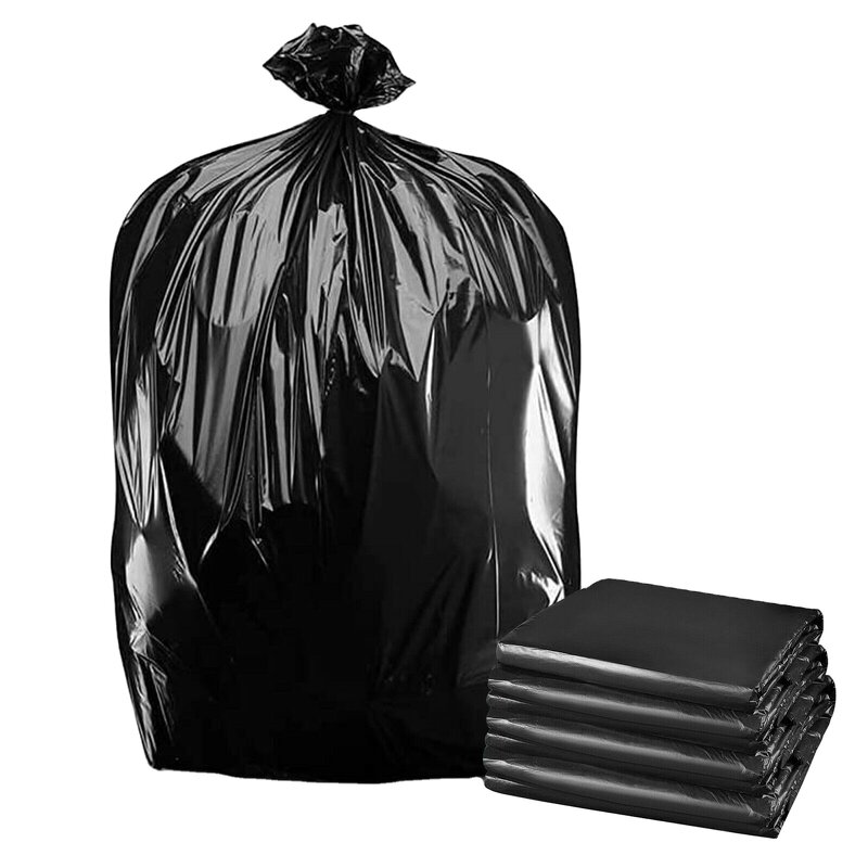 Trash Bags Factory - OEM Heavy-Duty Large Flat Bottom Black LDPE HDPE